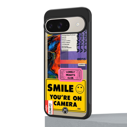 nostalgic stickers back phone cover | glass case for google pixel 9