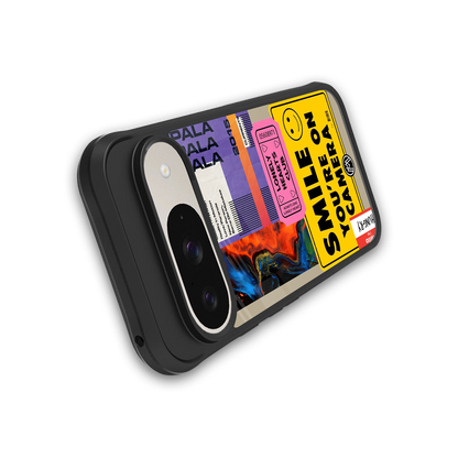 nostalgic stickers back phone cover | glass case for google pixel 9