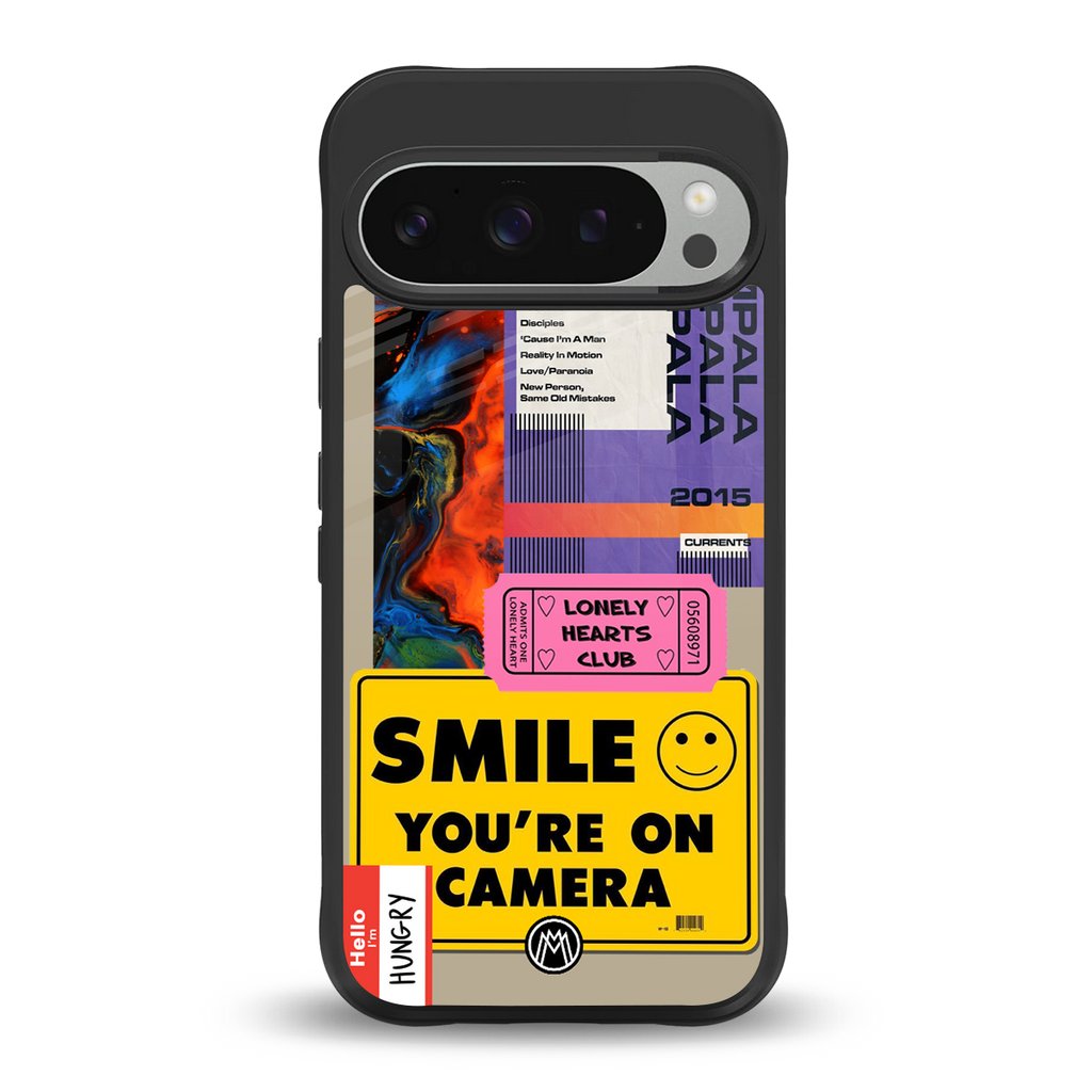 nostalgic stickers back phone cover | glass case for google pixel 9 pro