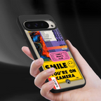 nostalgic stickers back phone cover | glass case for google pixel 9 pro