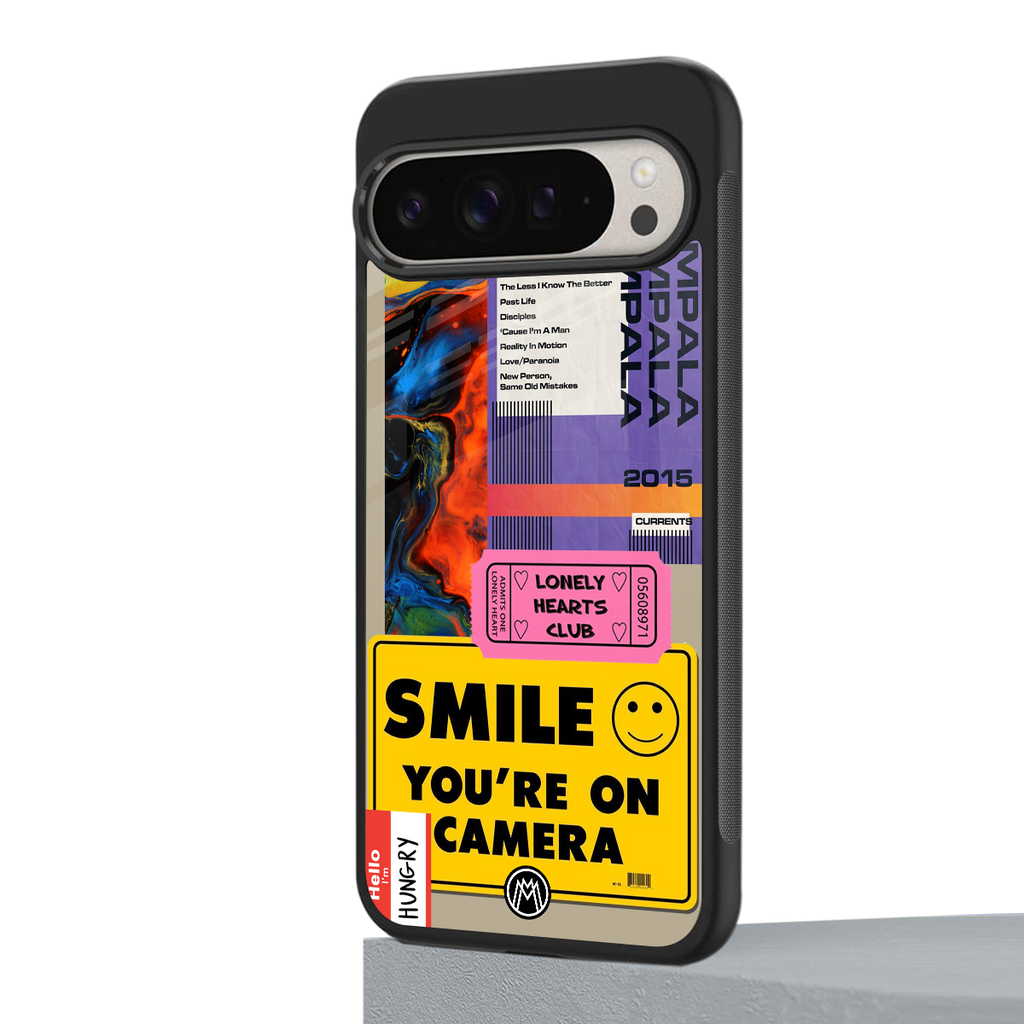 nostalgic stickers back phone cover | glass case for google pixel 9 pro