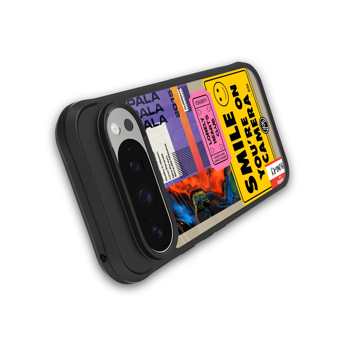 nostalgic stickers back phone cover | glass case for google pixel 9 pro xl