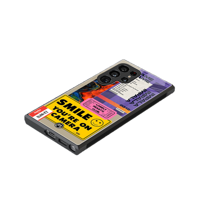 nostalgic stickers back phone cover | glass case for samsung galaxy s24 ultra