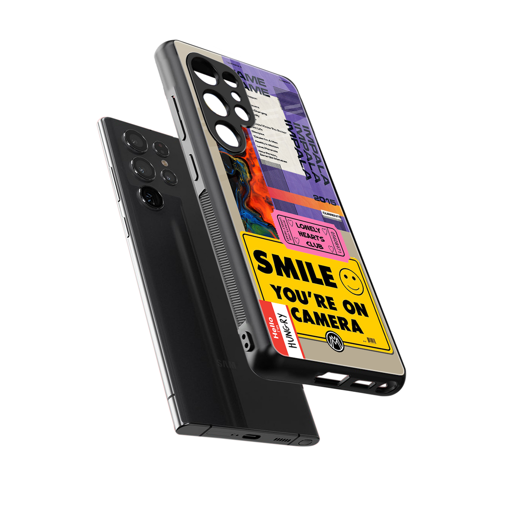 nostalgic stickers back phone cover | glass case for samsung galaxy s25 ultra