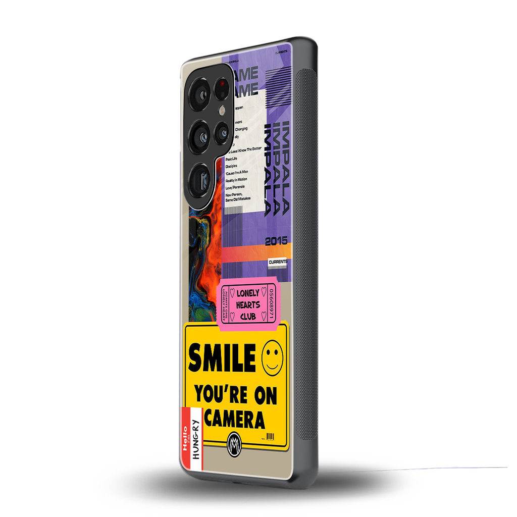 nostalgic stickers back phone cover | glass case for samsung galaxy s25 ultra