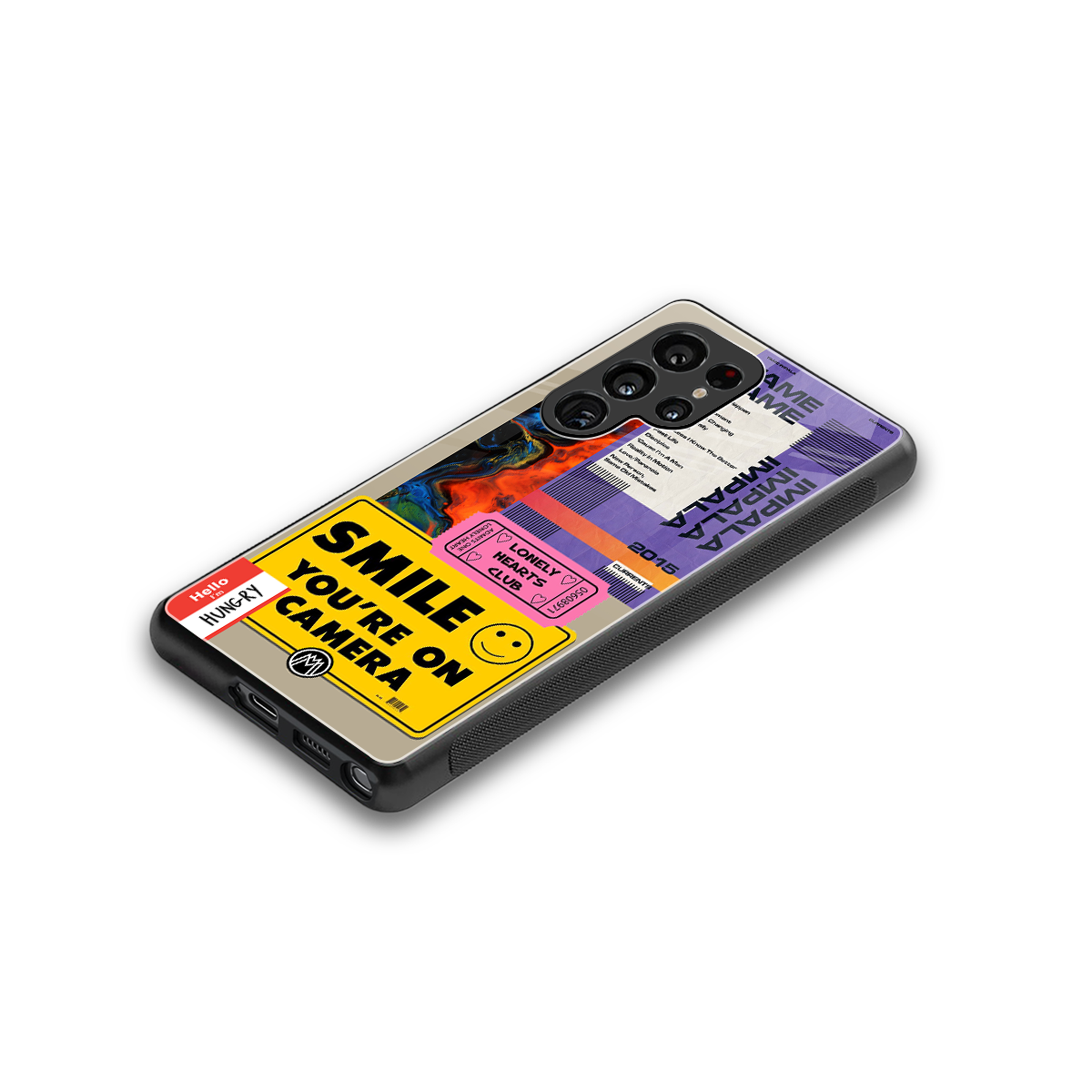 nostalgic stickers back phone cover | glass case for samsung galaxy s25 ultra