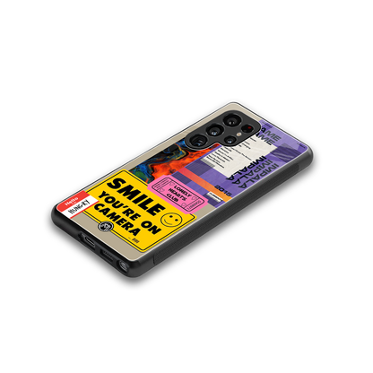 nostalgic stickers back phone cover | glass case for samsung galaxy s25 ultra
