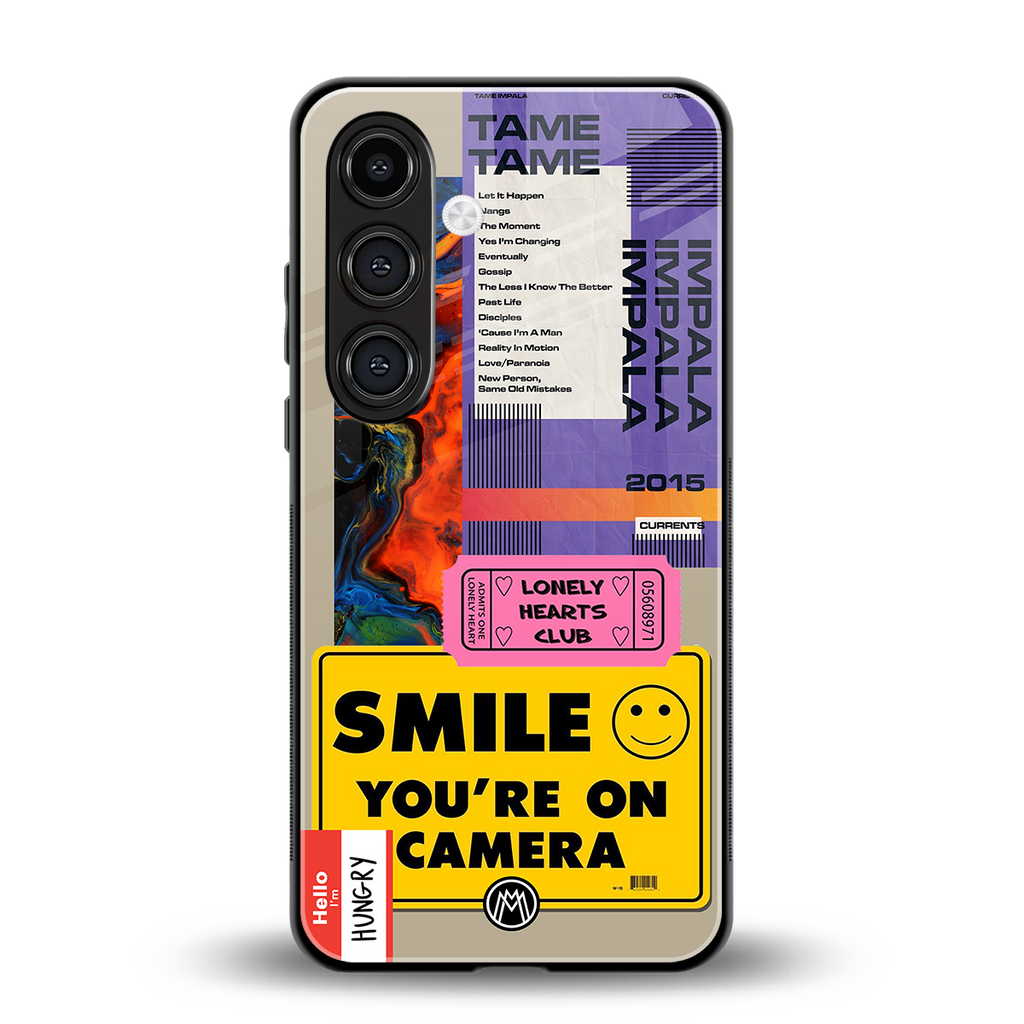 nostalgic stickers back phone cover | glass case for samsung galaxy s24