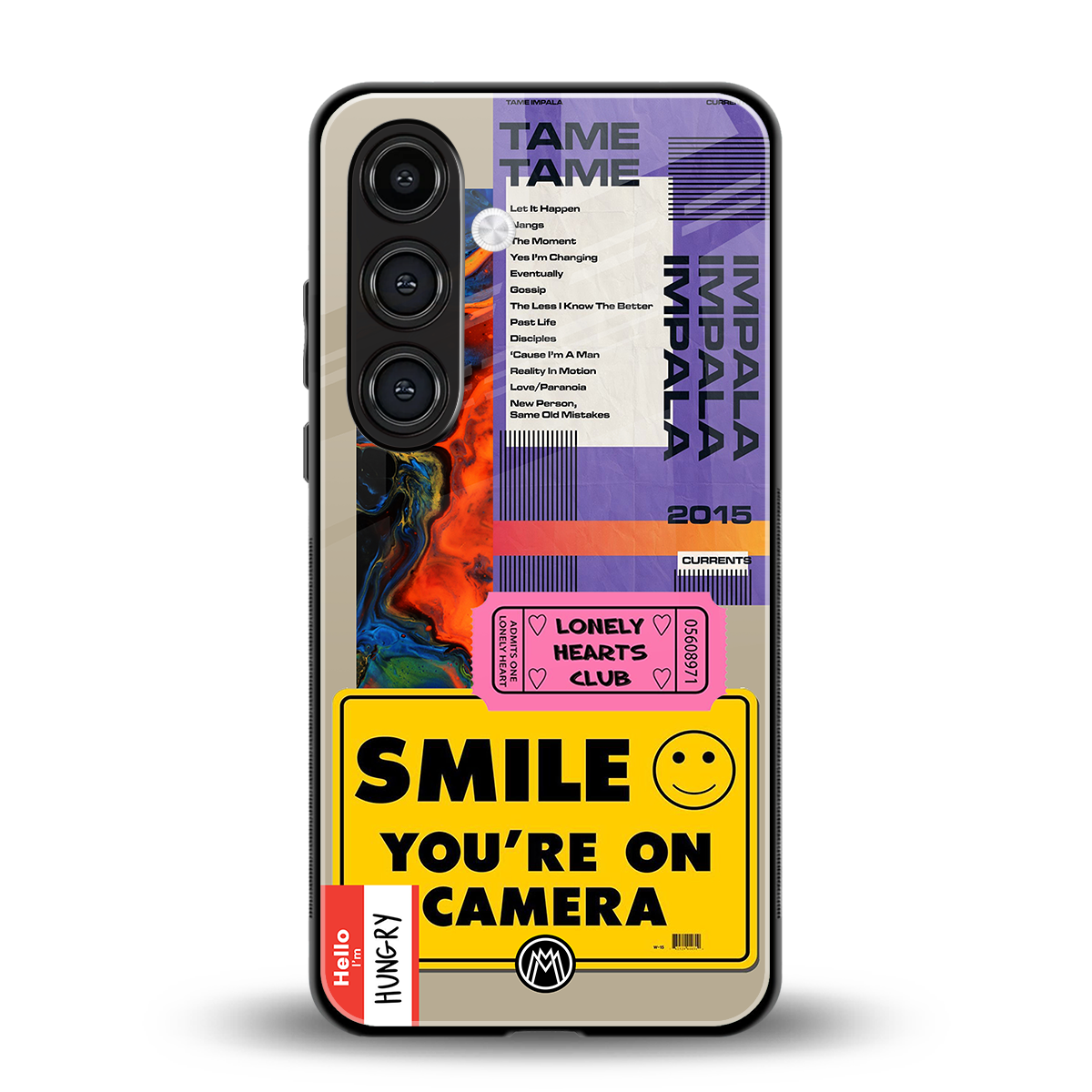 nostalgic stickers back phone cover | glass case for samsung galaxy s25