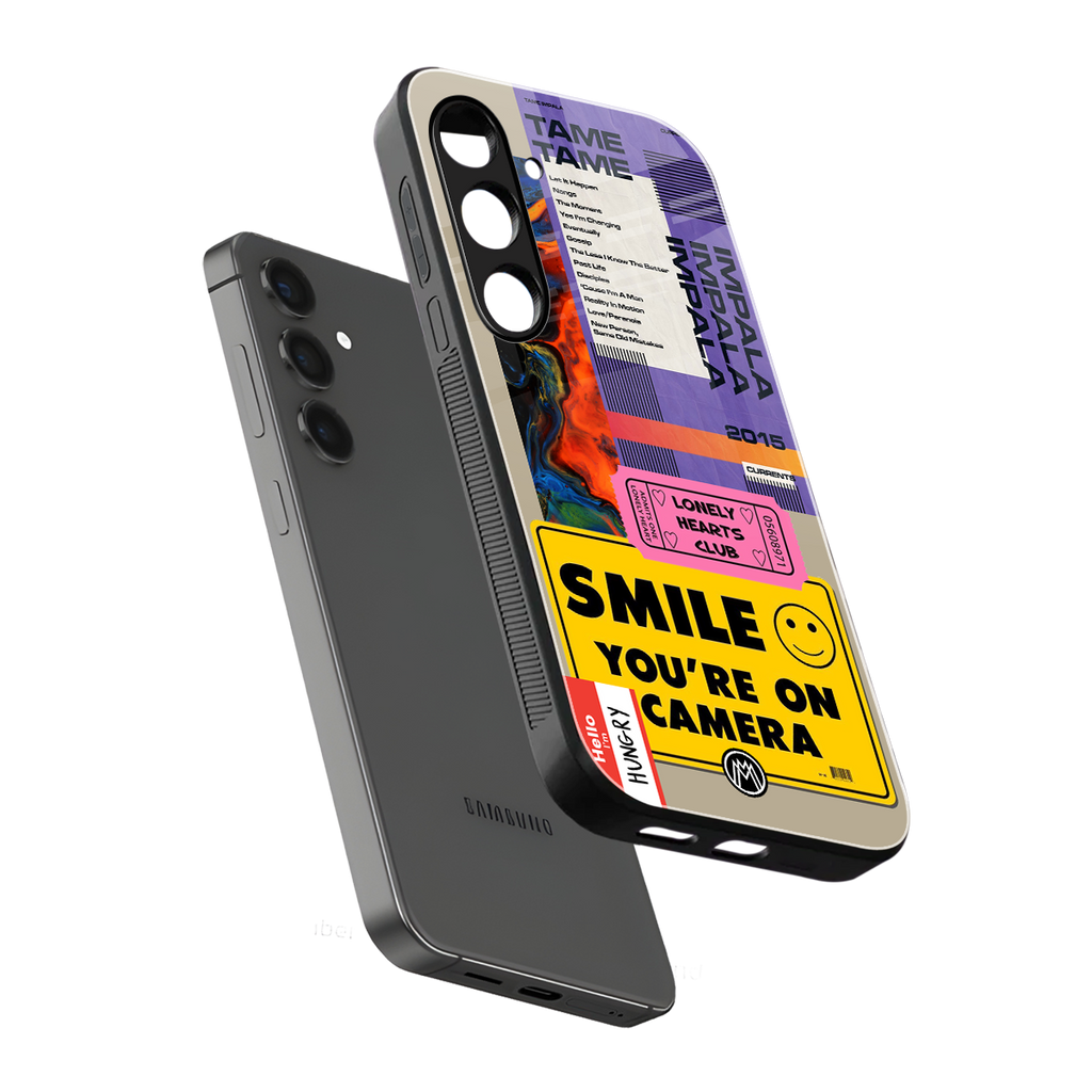 nostalgic stickers back phone cover | glass case for samsung galaxy s24