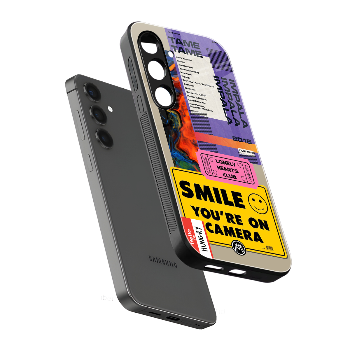 nostalgic stickers back phone cover | glass case for samsung galaxy s24 plus