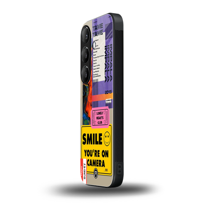 nostalgic stickers back phone cover | glass case for samsung galaxy s24 plus