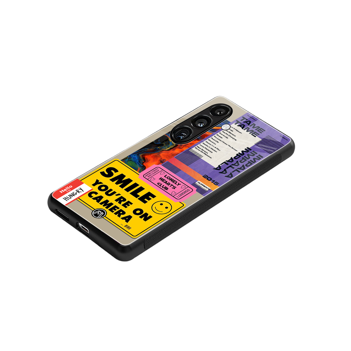 nostalgic stickers back phone cover | glass case for samsung galaxy s24