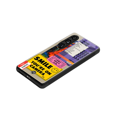 nostalgic stickers back phone cover | glass case for samsung galaxy s24 plus