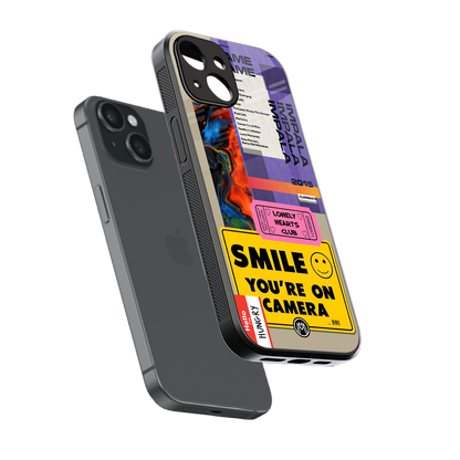 nostalgic stickers back phone cover | glass case for iphone 15