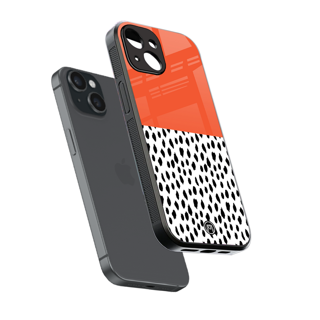 nostalgic tangerine back phone cover | glass case for iphone 13 mini