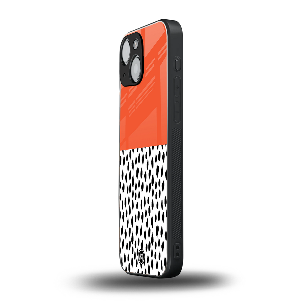 nostalgic tangerine back phone cover | glass case for iphone 13 mini