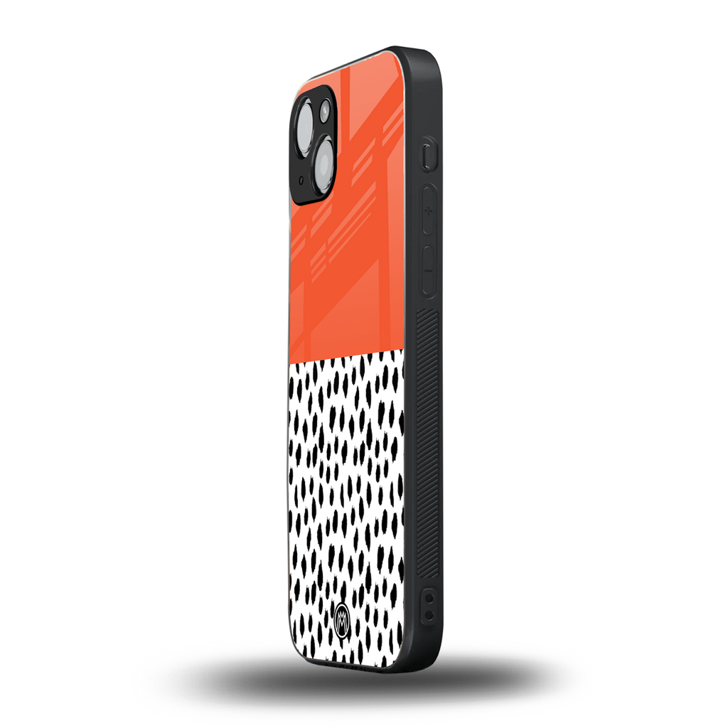 nostalgic tangerine back phone cover | glass case for iphone 14 plus