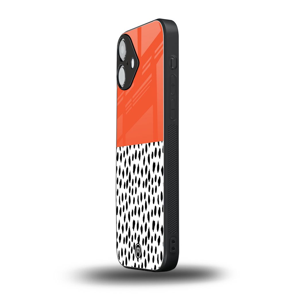 nostalgic tangerine back phone cover | glass case for iphone 16 plus