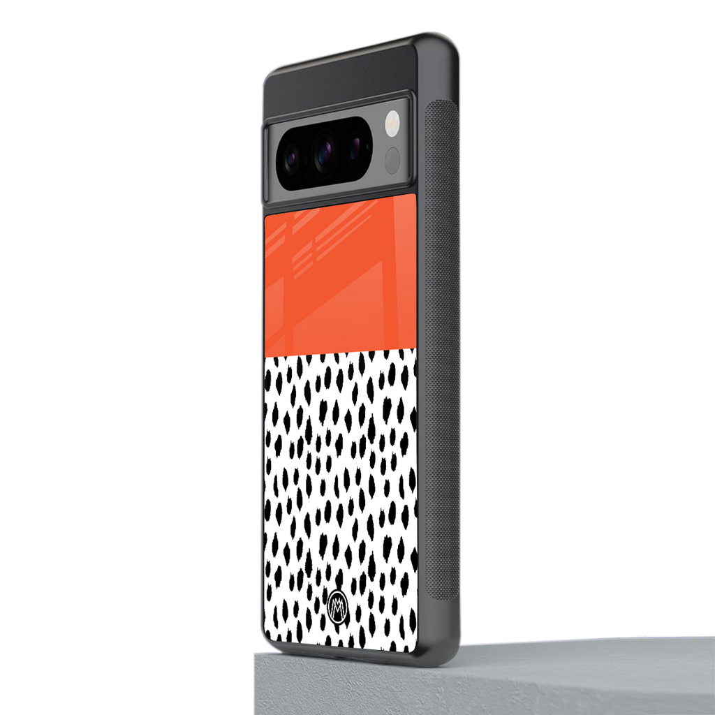 nostalgic tangerine back phone cover | glass case for google pixel 8 pro
