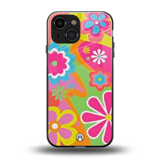 nostalgic wildflower y2k back phone cover | glass case for iphone 13 mini