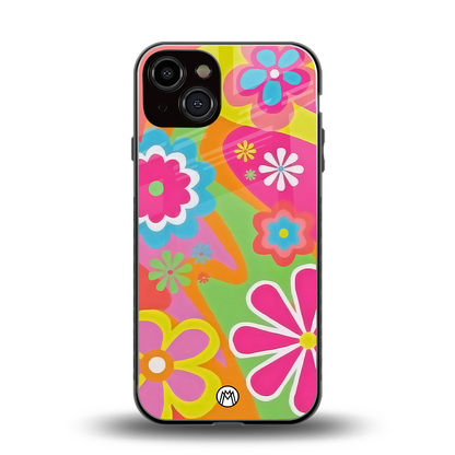 nostalgic wildflower y2k back phone cover | glass case for iphone 13