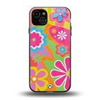 nostalgic wildflower y2k back phone cover | glass case for iphone 15 plus