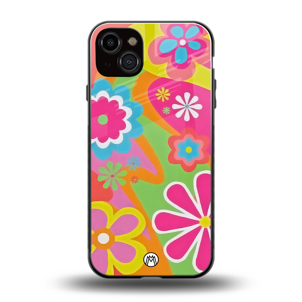 nostalgic wildflower y2k back phone cover | glass case for iphone 14 plus
