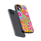 nostalgic wildflower y2k back phone cover | glass case for iphone 15 plus