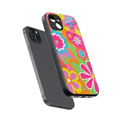 nostalgic wildflower y2k back phone cover | glass case for iphone 14 plus
