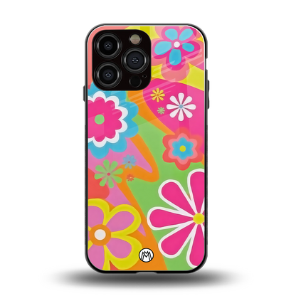 nostalgic wildflower y2k back phone cover | glass case for iphone 14 pro max