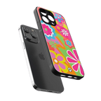 nostalgic wildflower y2k back phone cover | glass case for iphone 14 pro max