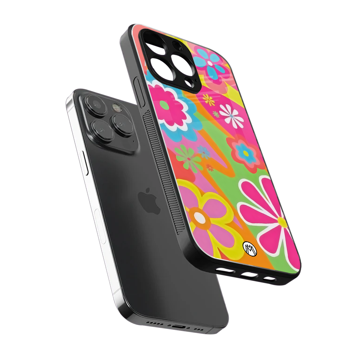 nostalgic wildflower y2k back phone cover | glass case for iphone 14 pro max