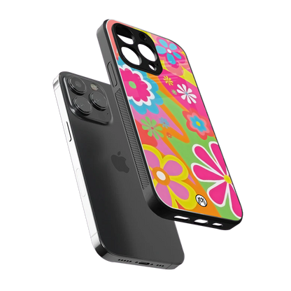 nostalgic wildflower y2k back phone cover | glass case for iphone 14 pro max