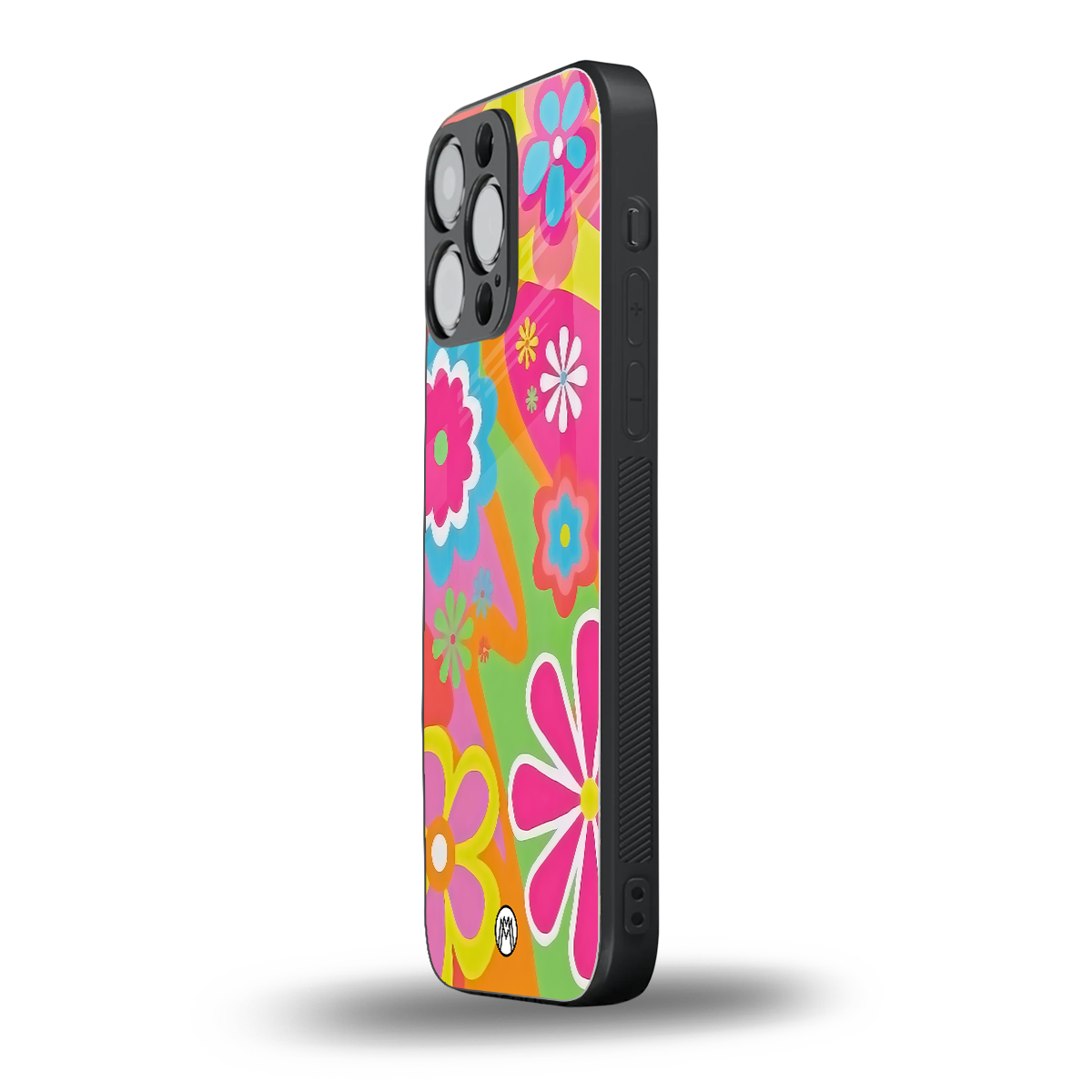 nostalgic wildflower y2k back phone cover | glass case for iphone 15 pro max