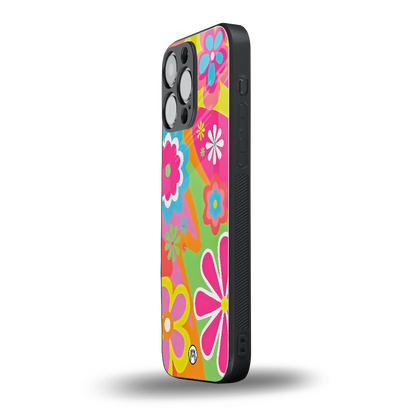 nostalgic wildflower y2k back phone cover | glass case for iphone 14 pro max