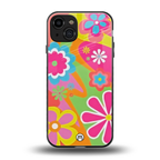 nostalgic wildflower y2k back phone cover | glass case for iphone 15