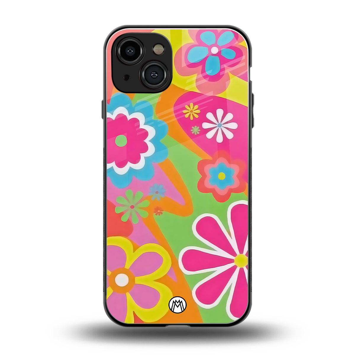 nostalgic wildflower y2k back phone cover | glass case for iphone 15