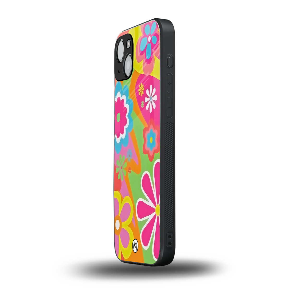 nostalgic wildflower y2k back phone cover | glass case for iphone 15