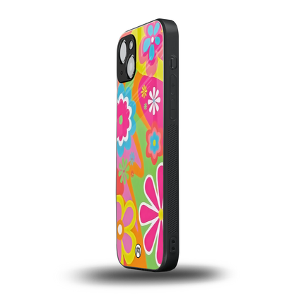 nostalgic wildflower y2k back phone cover | glass case for iphone 15