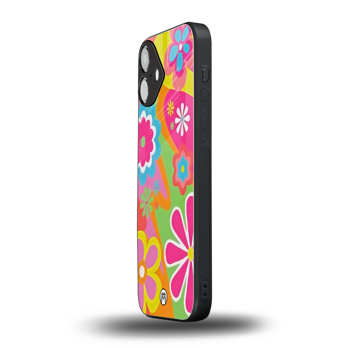 nostalgic wildflower y2k back phone cover | glass case for iphone 16 plus