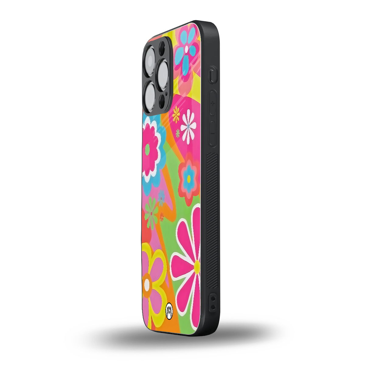 nostalgic wildflower y2k back phone cover | glass case for iphone 16 pro max