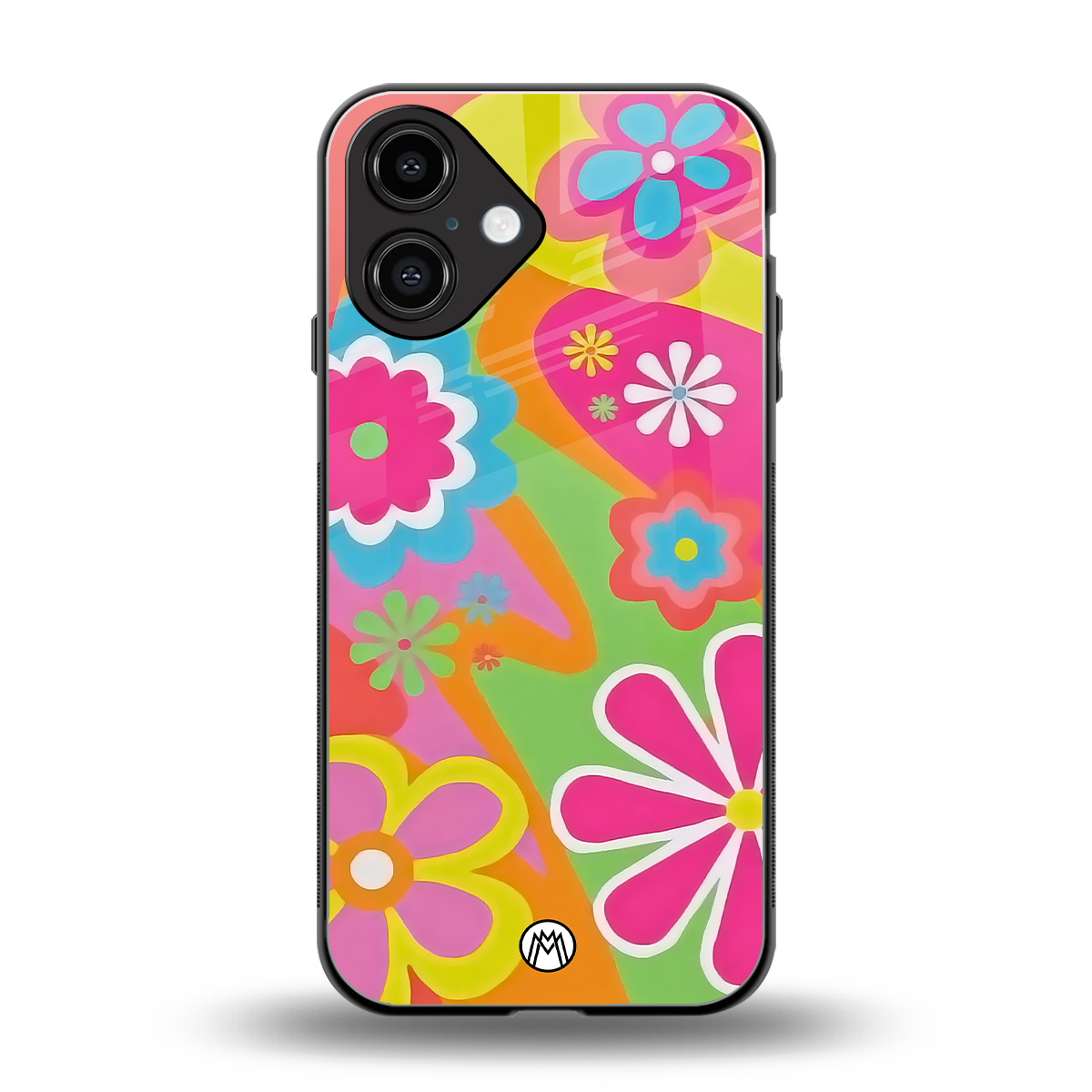 nostalgic wildflower y2k back phone cover | glass case for iphone 16
