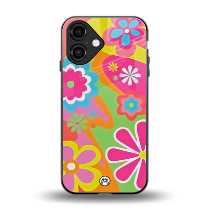 nostalgic wildflower y2k back phone cover | glass case for iphone 16
