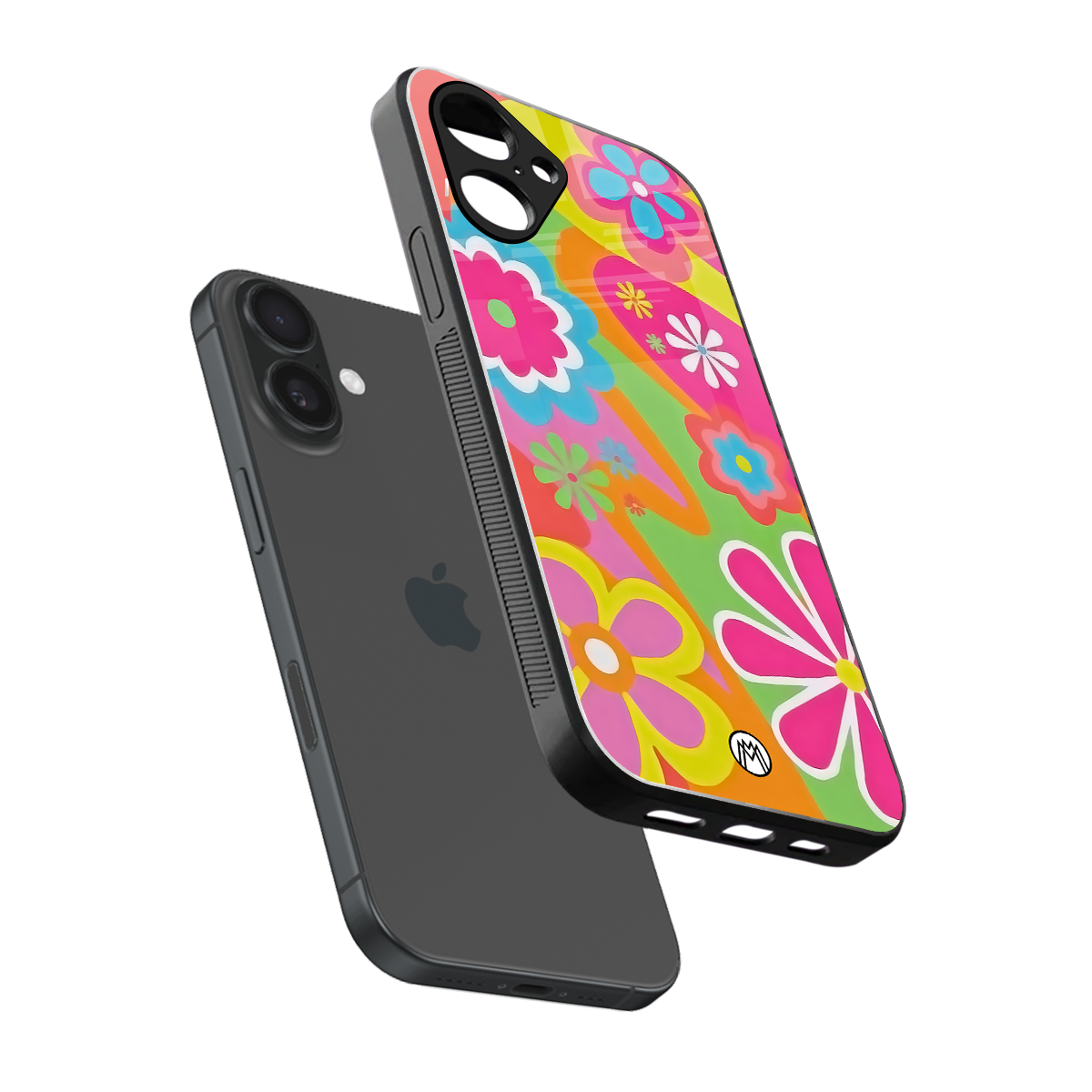 nostalgic wildflower y2k back phone cover | glass case for iphone 16