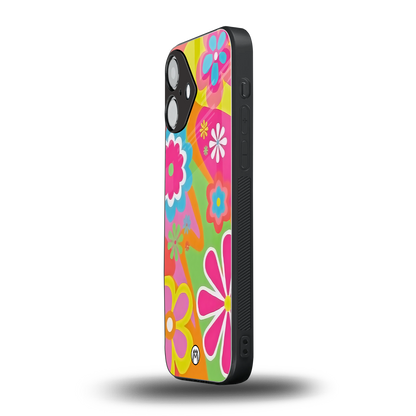 nostalgic wildflower y2k back phone cover | glass case for iphone 16