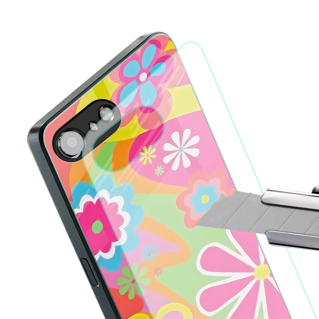 nostalgic wildflower y2k back phone cover | glass case for iphone 16e