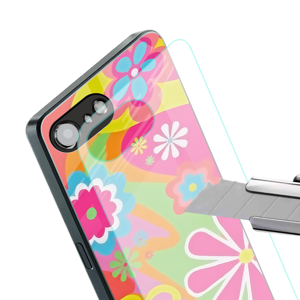 nostalgic wildflower y2k back phone cover | glass case for iphone 16e