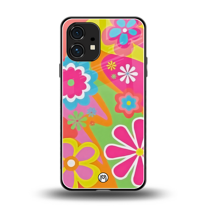 nostalgic wildflower y2k back phone cover | glass case for nothing phone 1