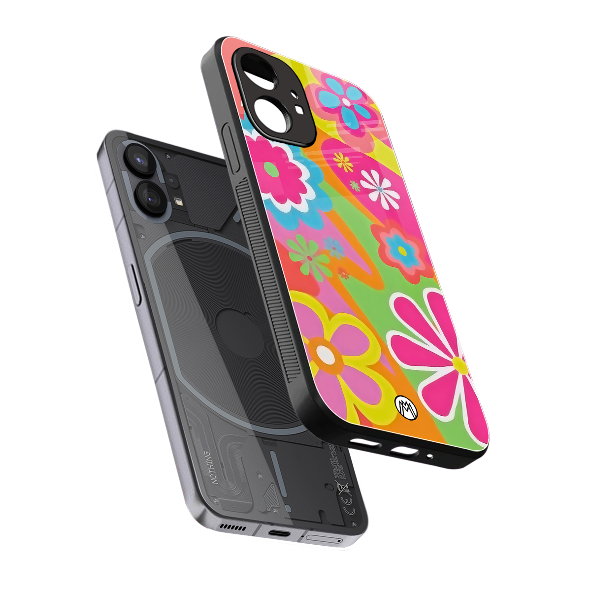 nostalgic wildflower y2k back phone cover | glass case for nothing phone 1